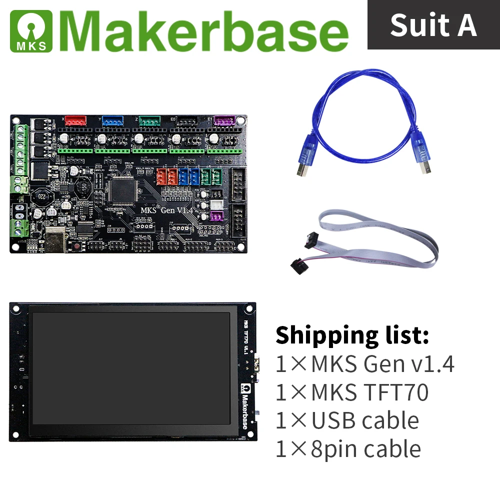 

MKS Gen v1.4 and MKS TFT70 kits for 3d printers developed by Makerbase