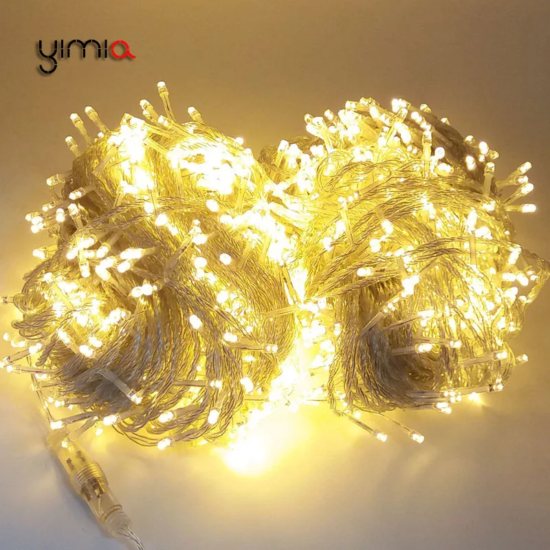 YIMIA 10M 20M 30M 50M 100M Christmas LED Garland String Fairy Light Wedding Holiday Decor Waterproof Outdoor Light AC110V/220V YIMIA 10M 20M 30M 50M 100M Christmas LED Garland String Fairy Light Wedding Holiday Decor Waterproof Outdoor Light AC110V/220V