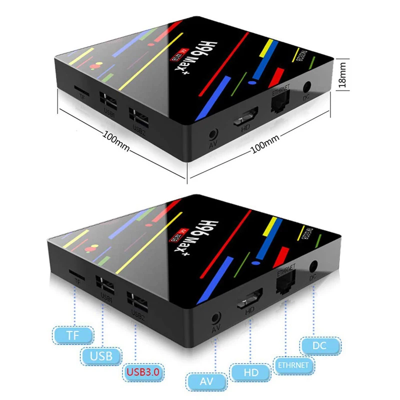 JKING H96 MAX Plus TV Box Android 8.1 4gm ram 64gb Rockchip RK3328 USB3.0 H.265 4K Youtube Netflix Google Play Smart TV H96MAX