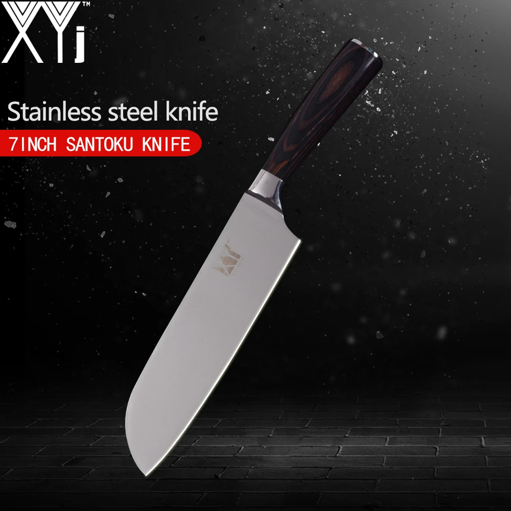 XYj один кухонный нож Pakka Деревянная Ручка 7Cr17 нож из нержавеющей стали острые кухонные инструменты для фруктов овощное мясо рыбы нож