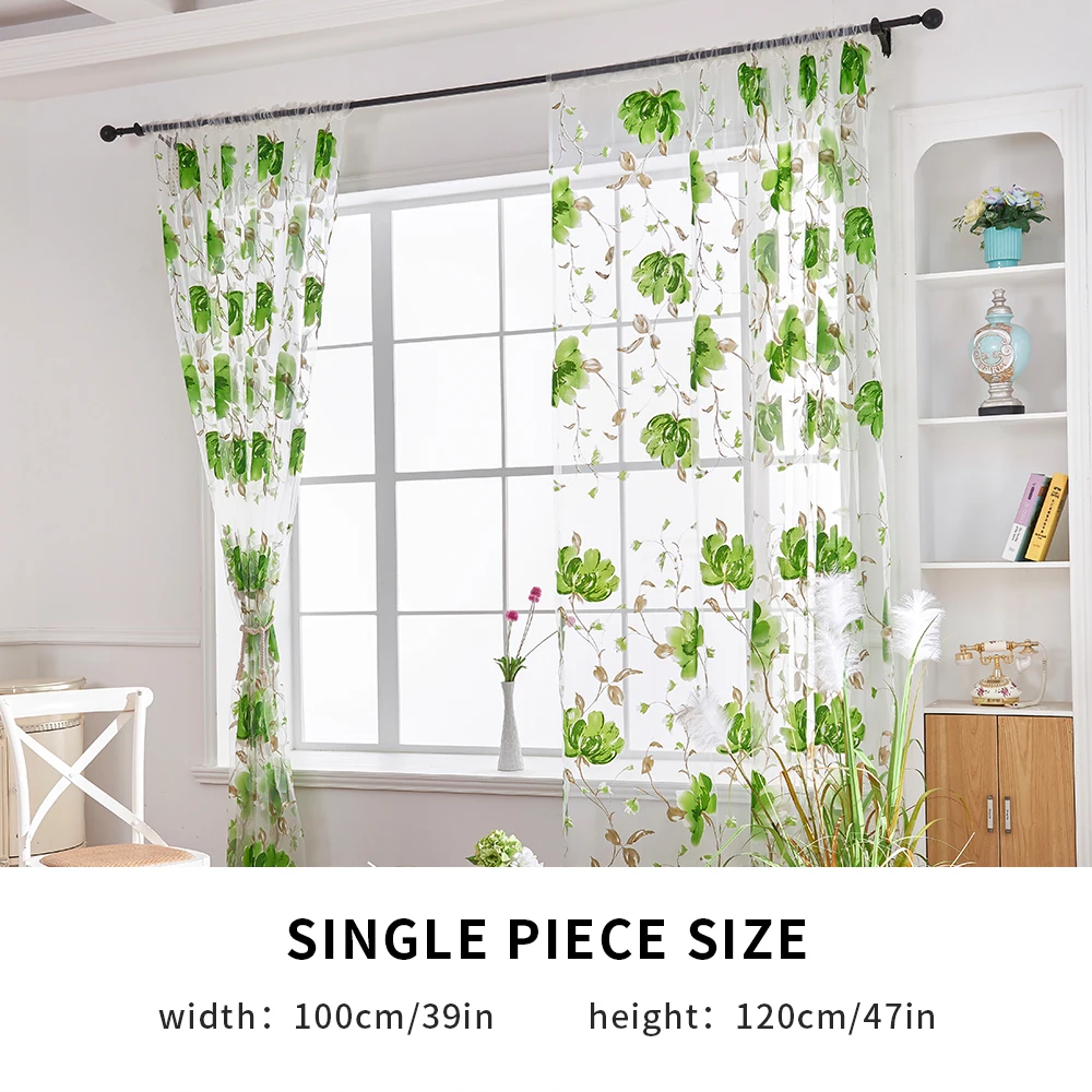 

1pc Ink Painting Window Curtain Sheer For Bedroom Drape Panel Sheer Scarf Valances Tulle Fabric Curtain Living Room Modern