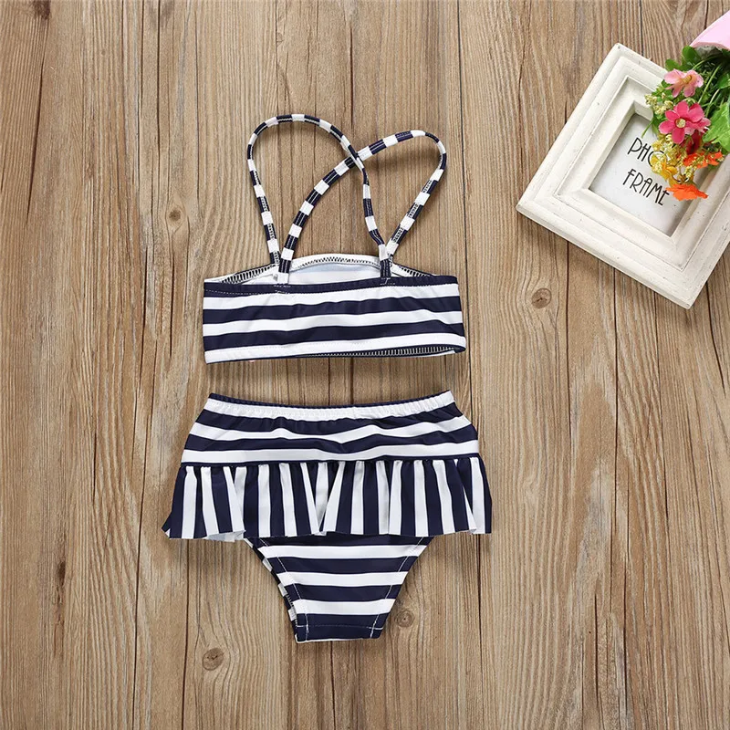 Girl's swimsuit 2019 summer new Summer Toddler Kids Baby Girls Stripe Bowknot Swimwear Swimsuit Outfits #4M06 (13)