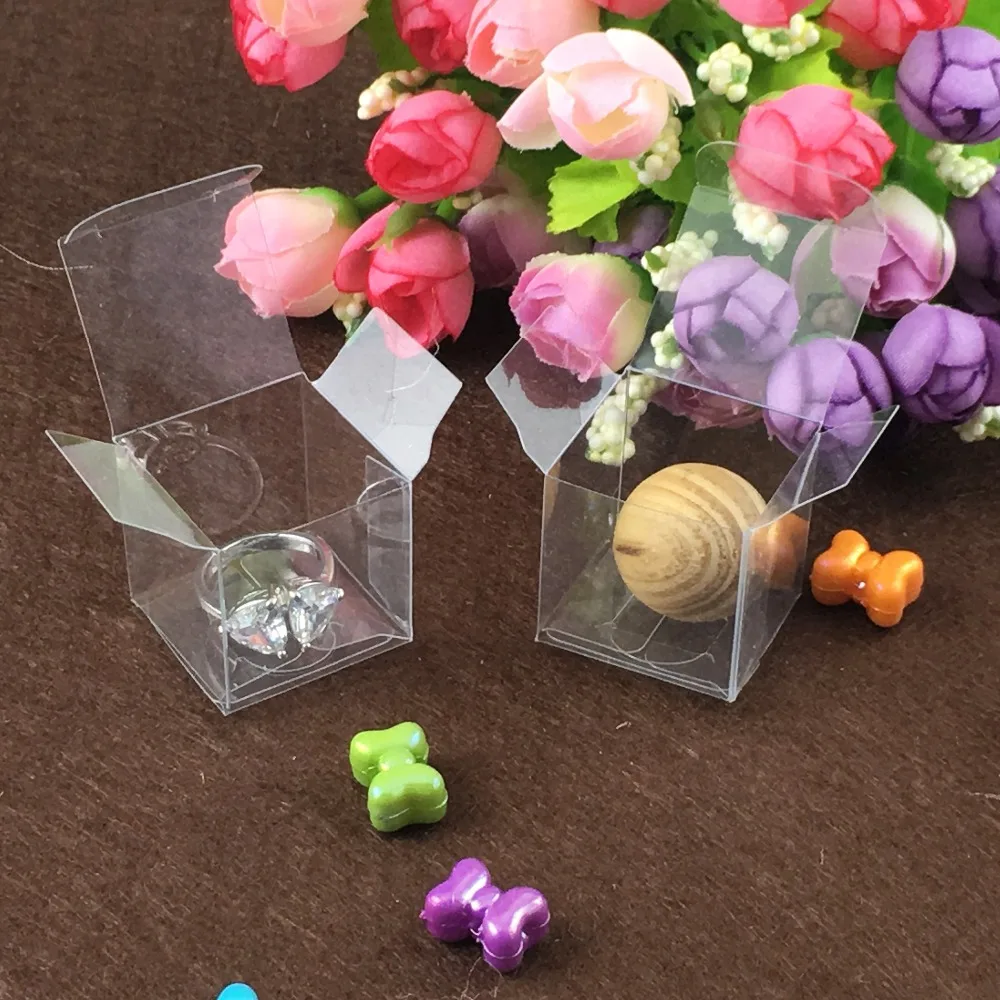 Buy 50pcs 4.5*4.5*4.5cm Clear Wedding PVC Box Gift