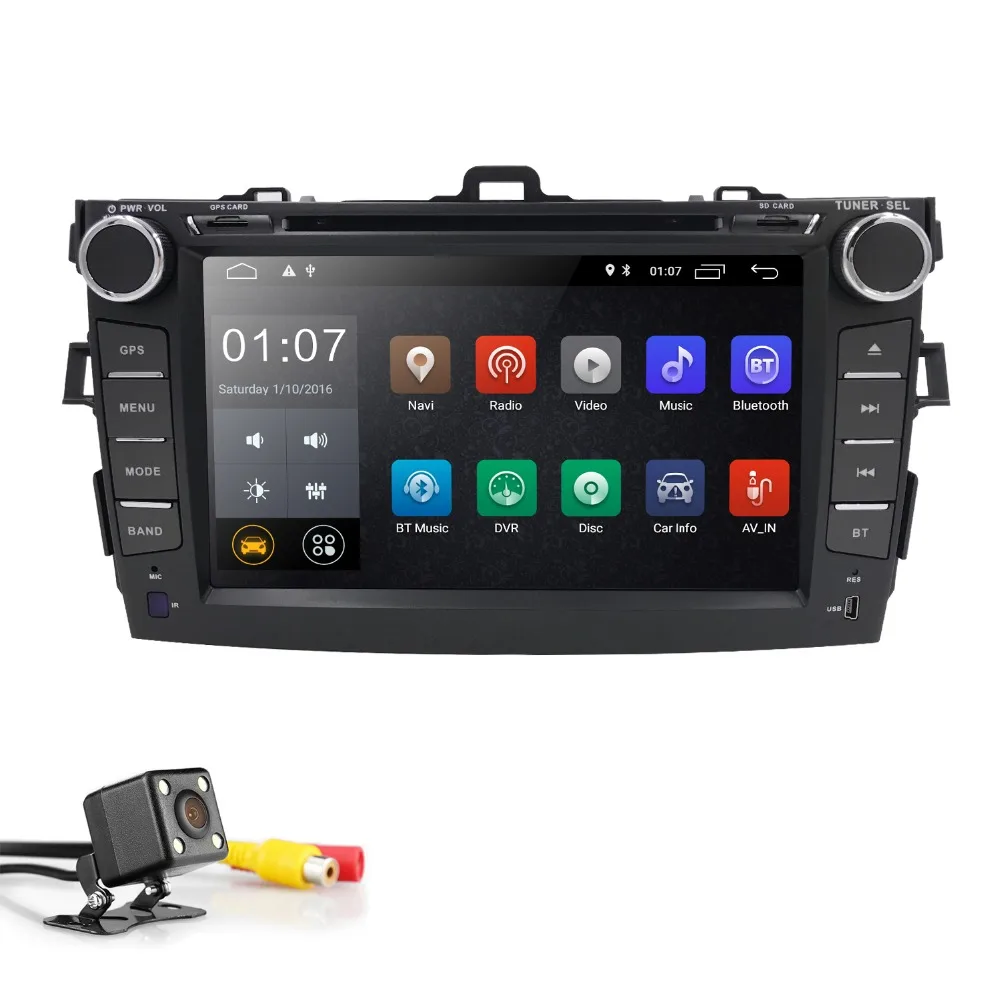 Top 8" 2Din Android 8.1 Car CD DVD Player  For Toyota Corolla 2007-2011 Stereo Radio GPS SatNavi Bluetooth WIFI DAB Headunit HD 1