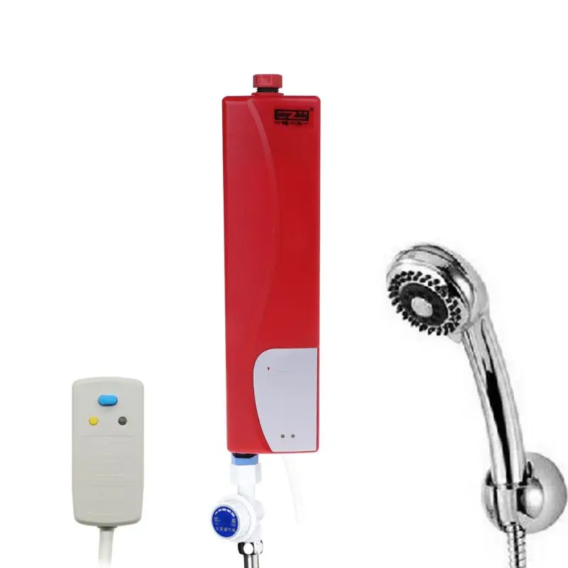 Мини Tankless мгновенный Электрический водонагреватель для внутреннего душа Ванная комната Кухня 220 в 3000 Вт белый красный 2019