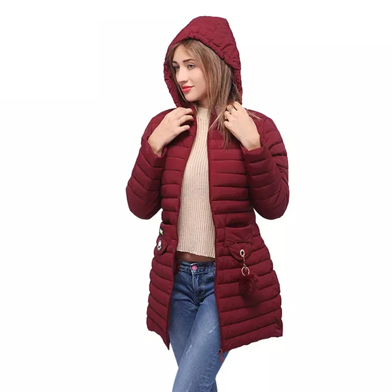 

Large size Middle-aged ladies Parka Cotton Hooded Coat Warm Slim Medium long Outerwear Solid Casual Female Winter Jacket 5XL 6XL