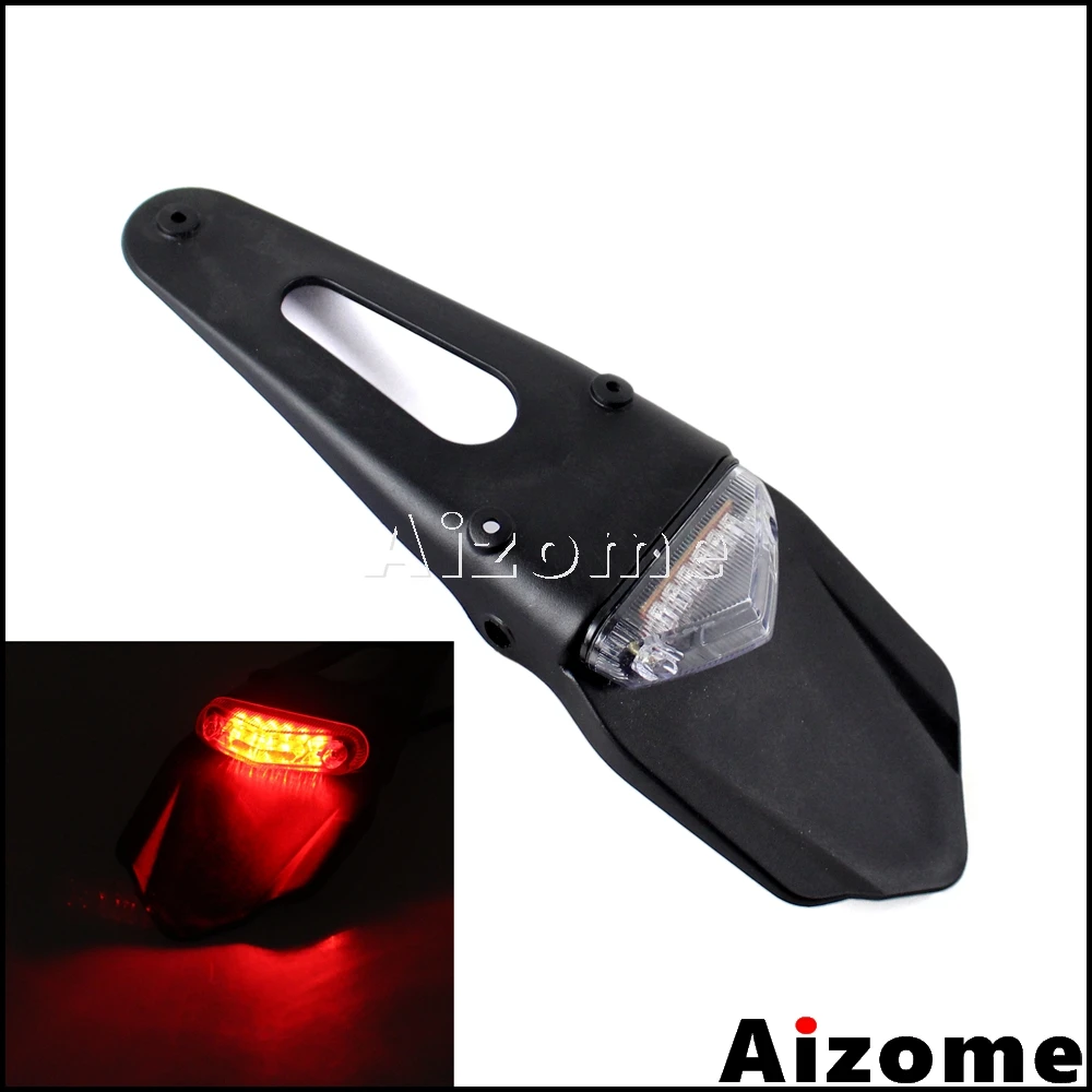 Universal Dirt Pit Bike Supermoto LED Tail Light Fender Mudguard For