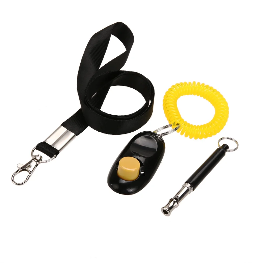 

3 in 1 Ultrasonic Dog Whistle To Stop Barking+Pet Training Clicker+Free Lanyard Set Pet Dog Training Supplies