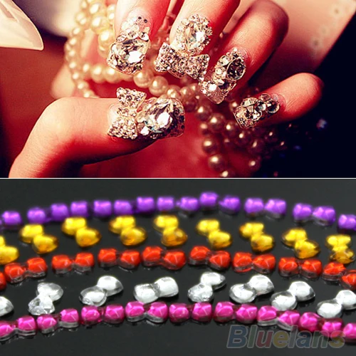 

12 pieces 3mm Multicolor 3D Bowknot Nail Art Stickers DIY Manicure Tips Decoration Wheel
