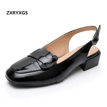 

ZXRYXGS Brand Shoes Woman Summer Sandals 2019 New Fashion Genuine Leather Shoes Sandals Women Non-slip Comfort Women Sandals