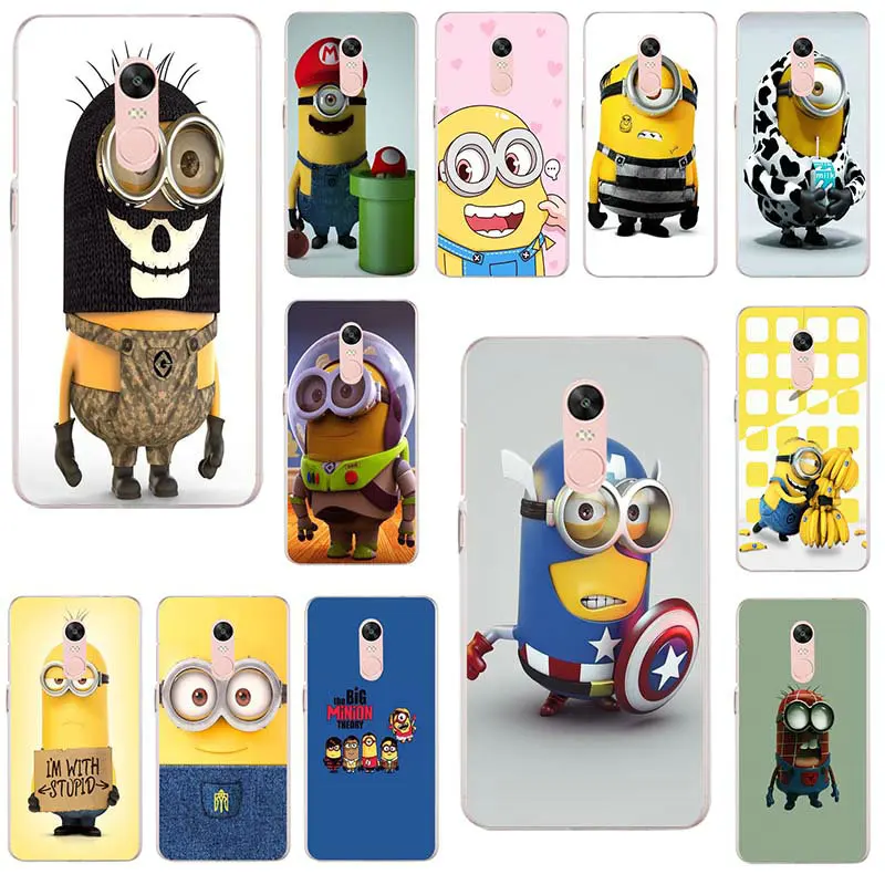 Cute Funny Yellow Minions For Xiaomi Mi Redmi Note 2 3 3S 4 4X 4A 5 5S 6 8 A1 Pro Plus Shell Soft TPU Silicone Mobile Phone Case |