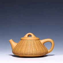 200 мл знаменитые художники ручной чайник бамбуковый Бийский каменный Совок чайник Исин керамическая фиолетовая глина сегмент грязь пуэр чайник арт-подарки