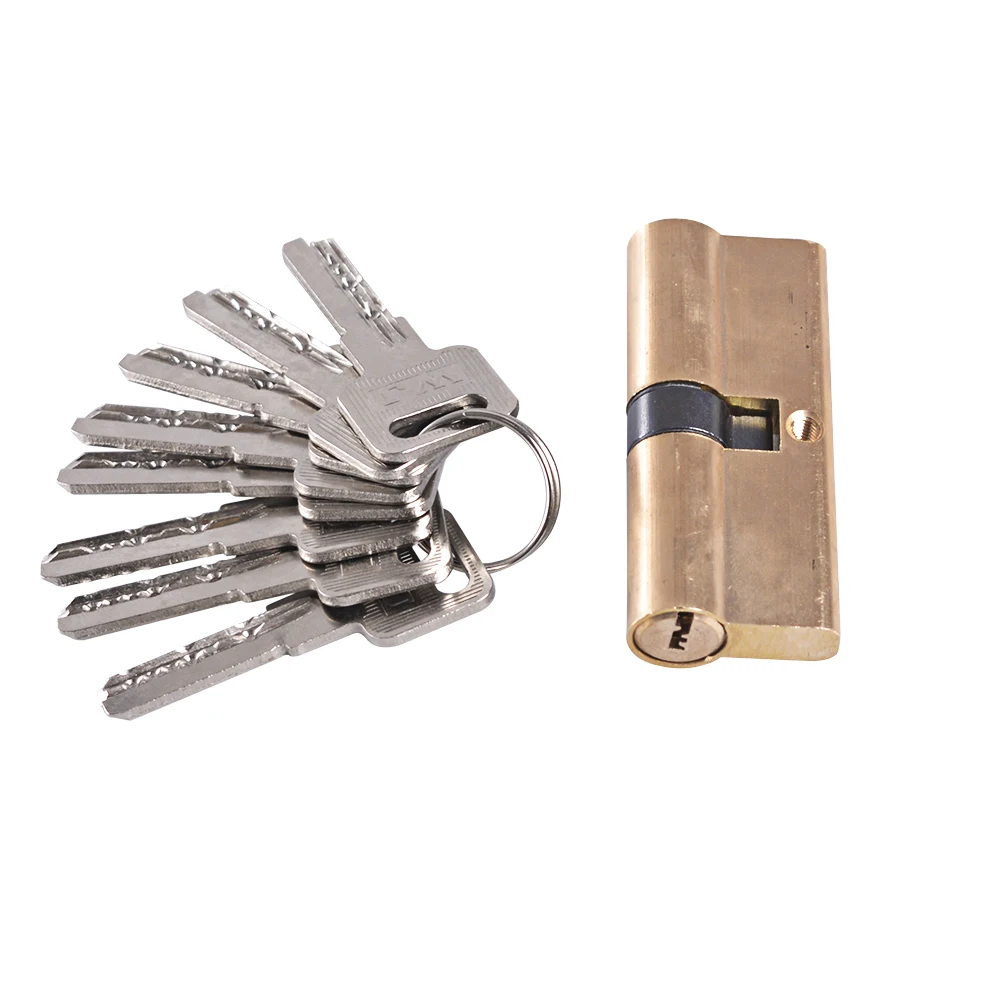 Single Opening Euro Profile Brass Lock Cylinder With Knob Stain Nickel 3 Keys 
