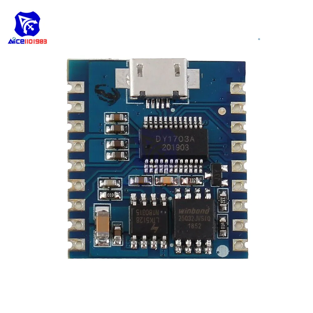 DY-SV17F аудио модуль мини MP3-плеер 8 бит IO UART триггер микро USB загрузка 4 мегабайт флэш голосовой модуль