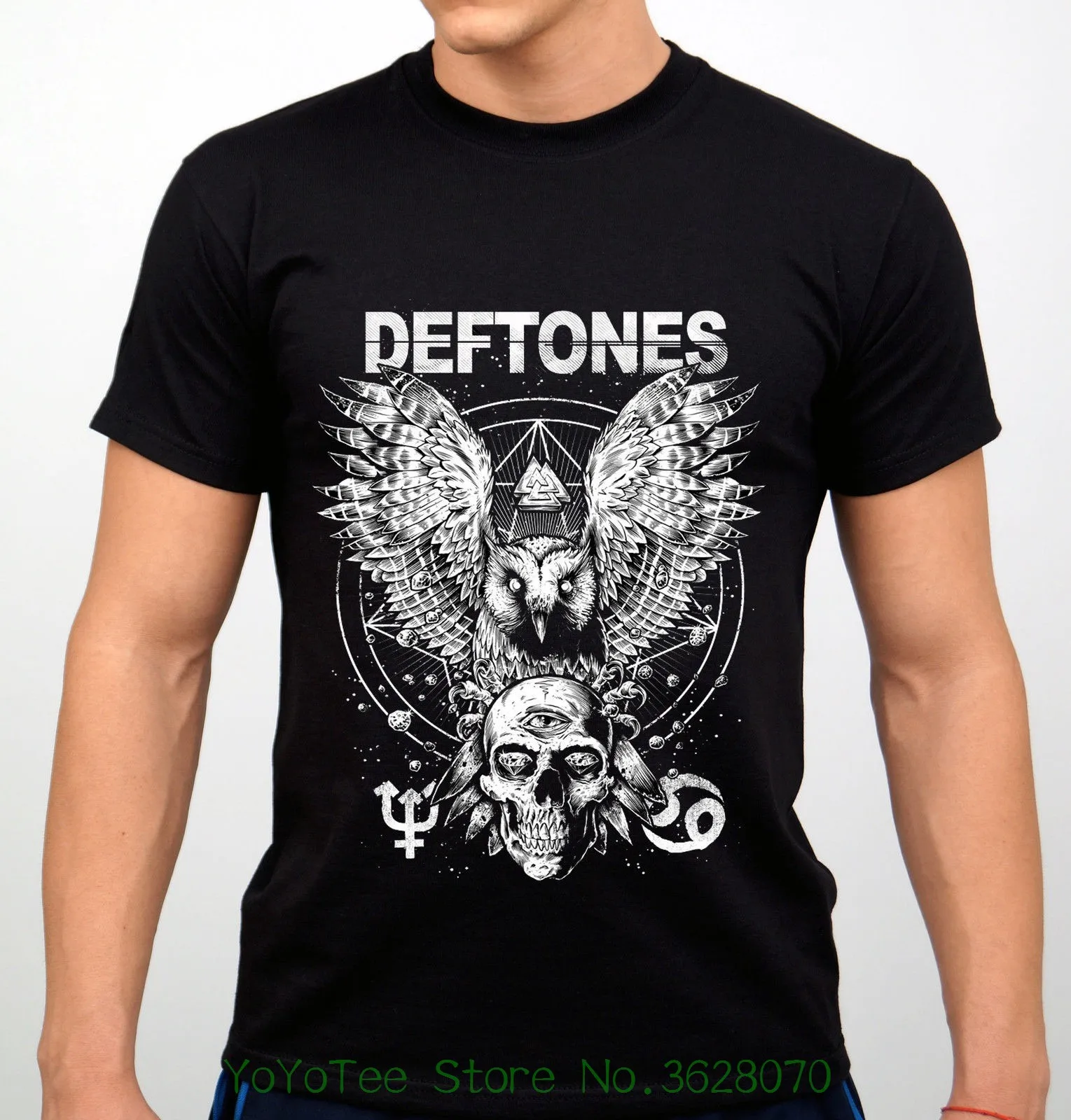 O neck Fashion Casual High Quality Print T Shirt Deftones Tshirt Rock