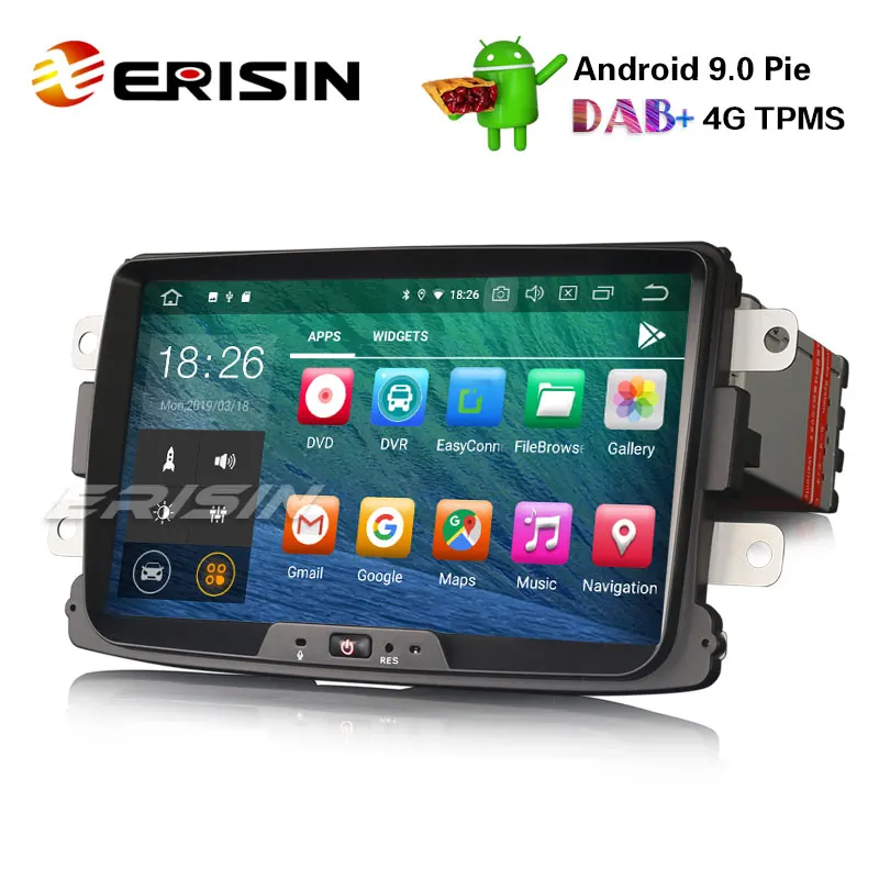 Erisin ES4829D 8 &quotAndroid 9 0 Авторадио GPS DAB для Renault Dacia Duster Logan Sandero Dokker устройства