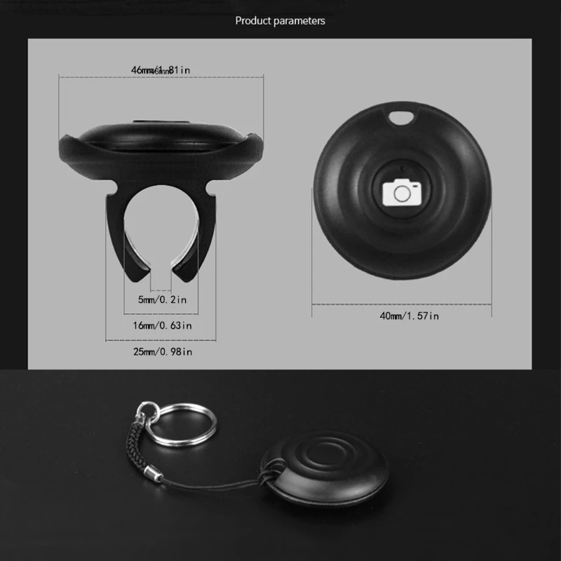 

Wireless Bluetooth 4.0 Camera Shutter Remote Control for IOS Android Smartphones