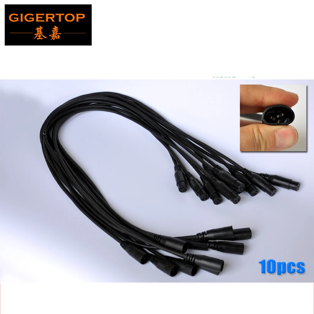 TIPTOP 10PCS Pack DMX Cable XLR 3Pin 1 Meter Long DJ Light Wire Daisy