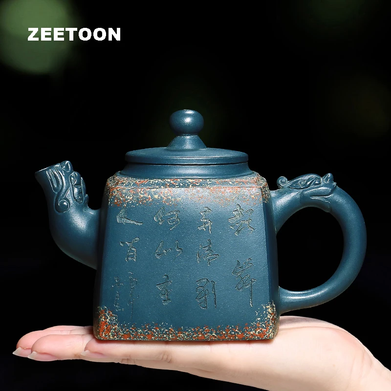 

400ml High Capacity Authentic Yixing Teapot Quartet Dragons Pot Master Handmade Purple Clay Green Mud Brew Tea Pot Zisha Tea Set