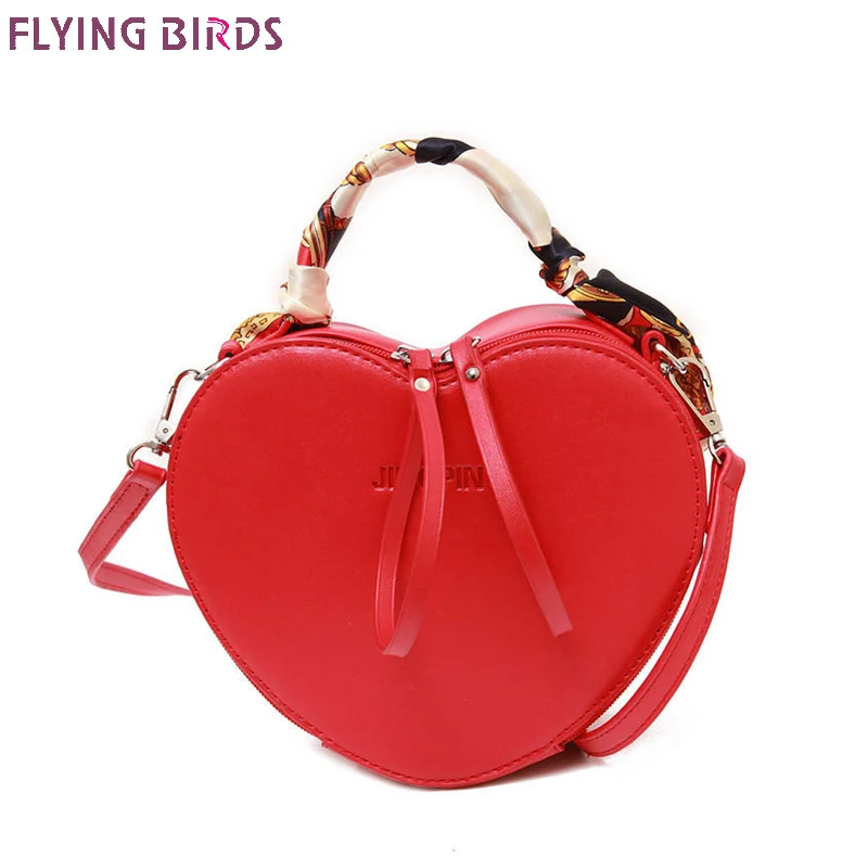 FLYING BIRDS Women Bag Women Leather Handbag Brand Shoulder Bag Heart shaped Bags Bolsos Retro ...