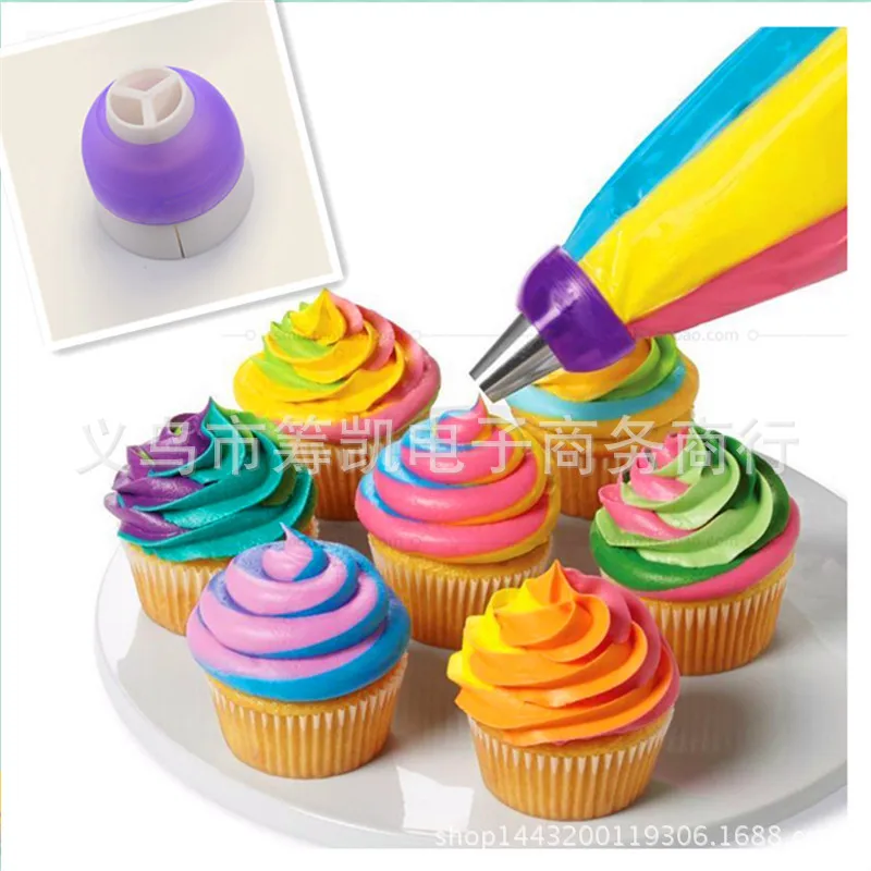 Food grade baking tool /3 hole 3 color butter mounting bag converter three mouth DIY wholesale | Дом и сад