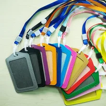 5 шт./лот банк кредитные карты Держатели PU кожаный ремень на шею карты идентификатор автомобиля держатели конфеты цвета идентичность бейдж ремешок S19051