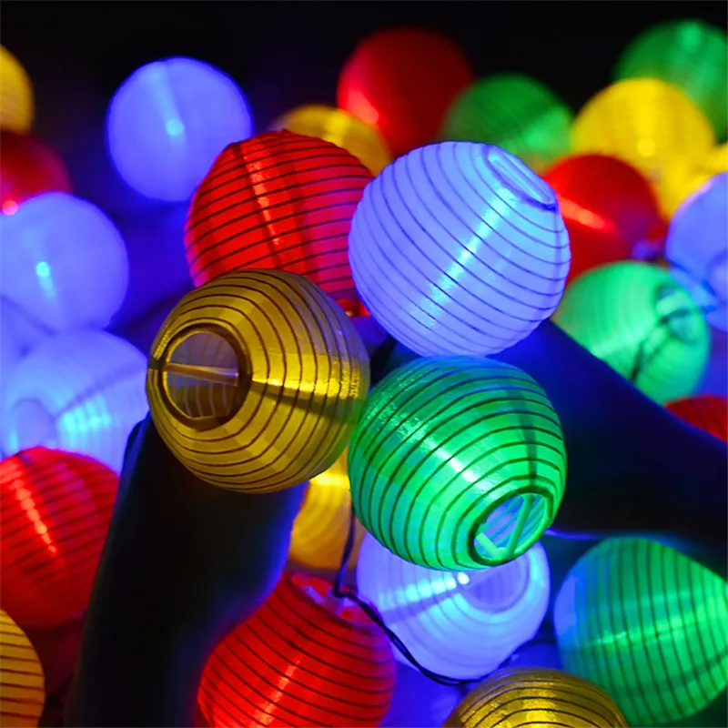 Лампа на солнечной батарее светодиодная Фонари строка огни мяч 10/20 светодиодный гирлянда на солнечной батарее уличная гирлянда Рождество освещение для украшения сада