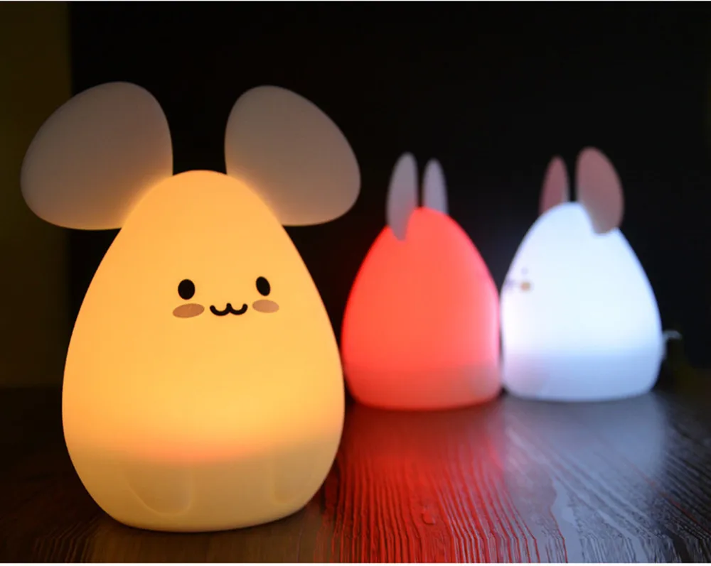 SuperNight Cute Cartoon Cat Mice LED Night Light Touch Sensor Colorful Silicone Bedside Table Lamp for Children Kids Baby Gift (10)