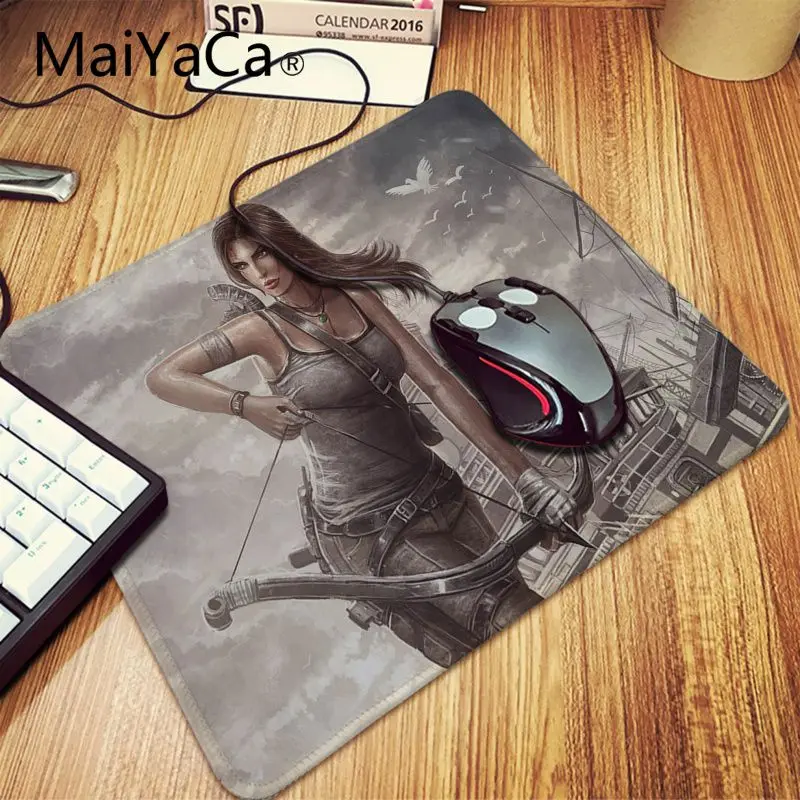 MaiYaCa Lara Croft Tomb Raider Reborn офисные мыши геймер Коврик для мыши Прочный мягкий резиновый Прямоугольный Коврик для мыши ПК ноутбук мыши коврики - Цвет: Lock Edge 20x25cm