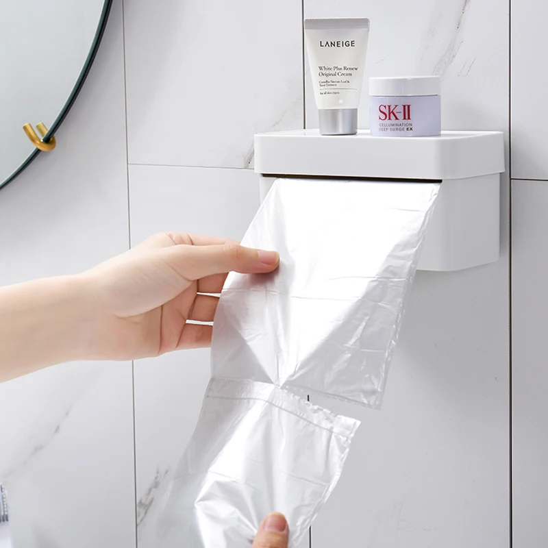 Nailless Wall Mount Grocery Bag Holder Saver Trash Garbage Bag Organizer Recycling Containers