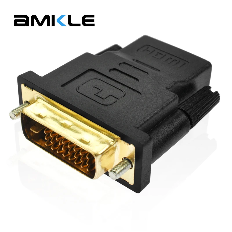 

Amkle DVI 24+1 Pin to HDMI Adapter Converter Gold Plated Male DVI 24+1 to Female HDMI Converter 1080P for PC PS3 Projector HDTV