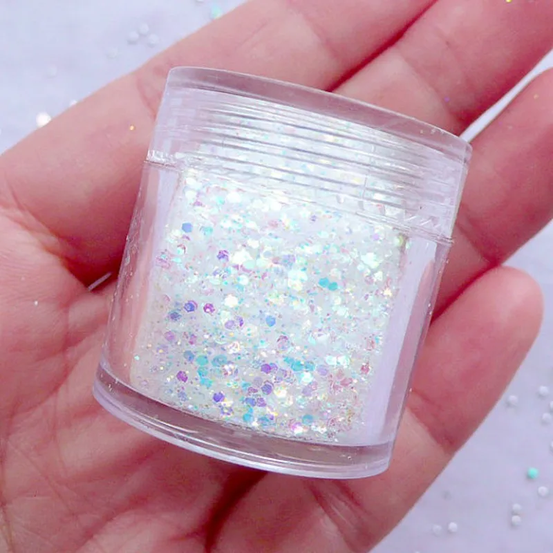 1 Box=10g Iridescent Sprinkles Hexagon Aurora Borealis Glitter Confetti