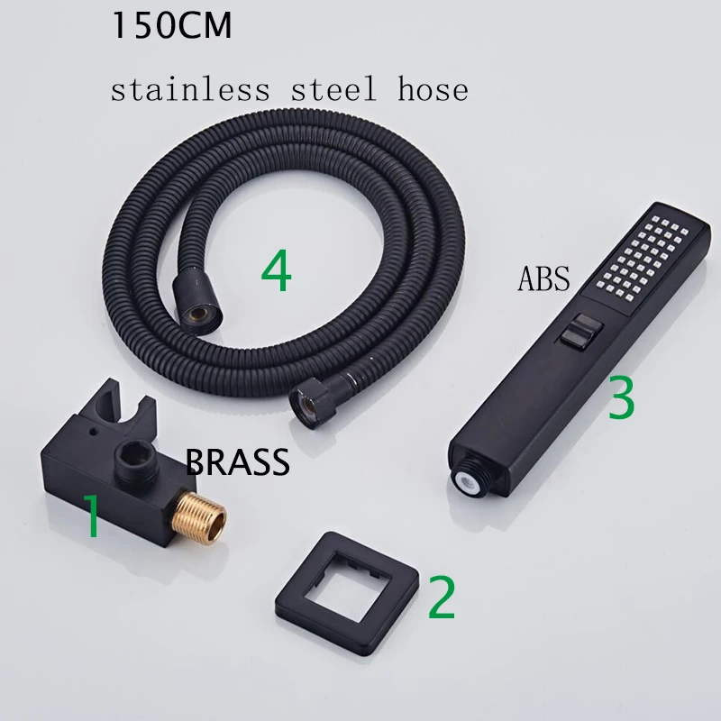 Wall Shower Mounting Brackets Shower & Spray 2 Function Handheld Hose