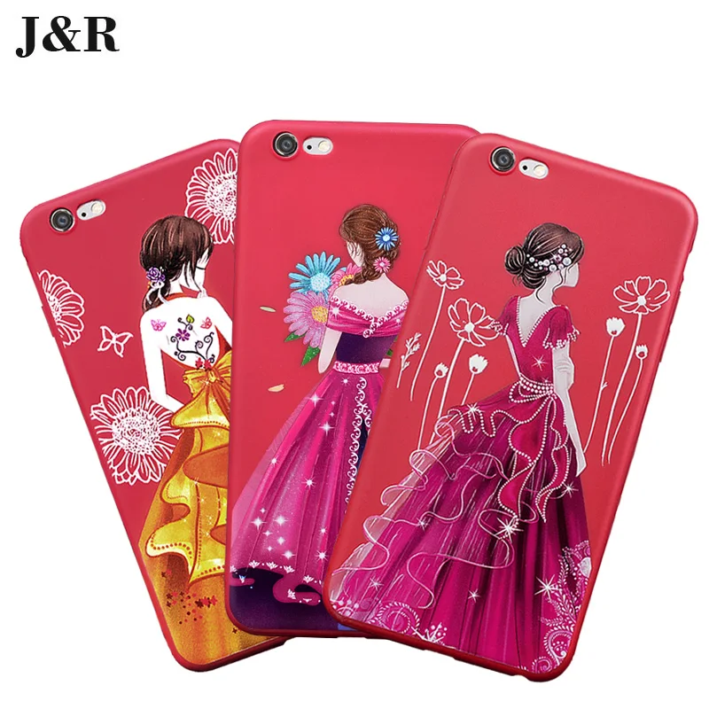 J&R Phone Case For Apple Iphone 6 6s 7 Plus Back Cover for Iphone 8 PLUS Cover Silicone Fashion Protective Cases for Iphone