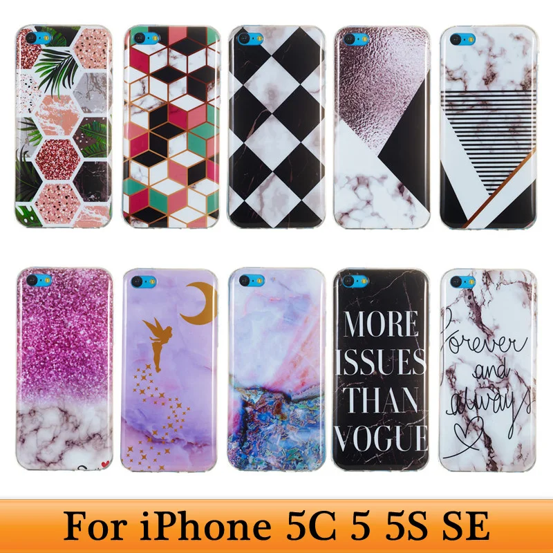 Чехол для iPhone 5 5G S5 SE 5C Coque 5SE мягкий силиконовый модный мраморный чехол телефона iPod