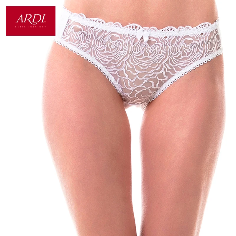 Woman's Briefs Fashion Lace White Lingerie Cotton Gusset Mid Rise Large Size L XL XXL ARDI Free