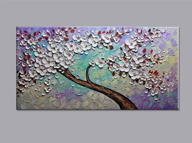 100 hand painted modern home decor wall art picture purple green ...