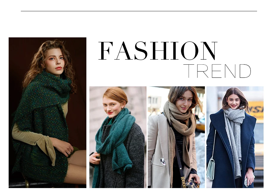 Fashion Cashmere Scarves Winter Wool Knitting Scarf Warm Women Shawls And Wraps Autumn Scarf Large Shawl Size200cm45cm (3)