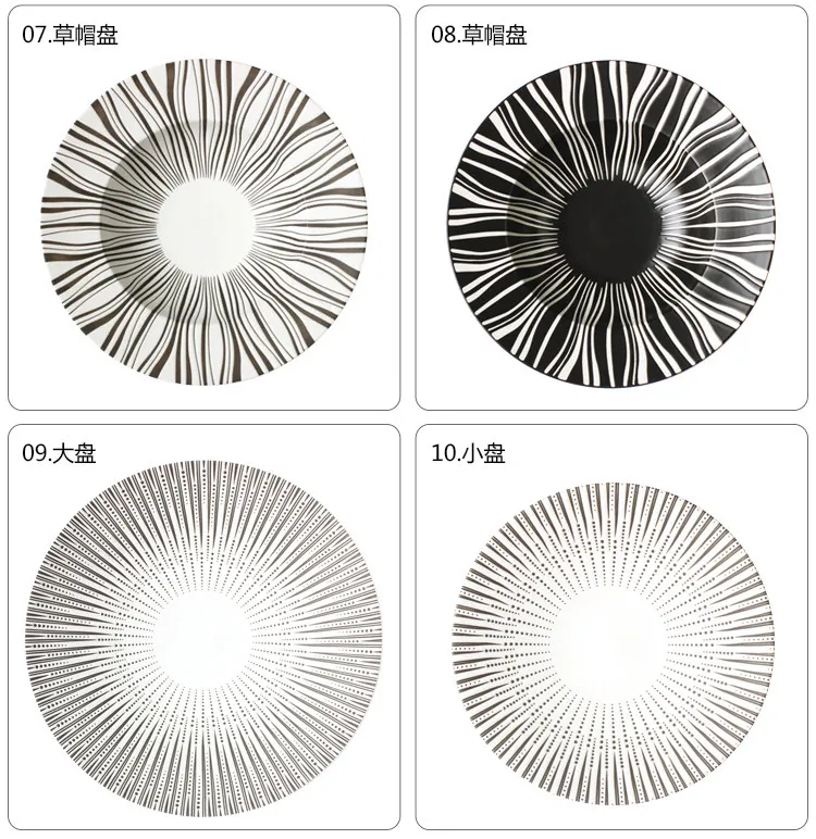 Керамическая двухцветная печать Западная тарелка простая креативная ...