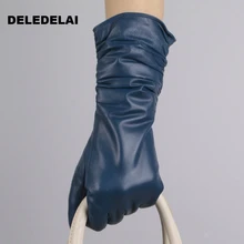 women thick sexy leather driving long gloves party show gift fashion sexy evening dress mittens female gloves