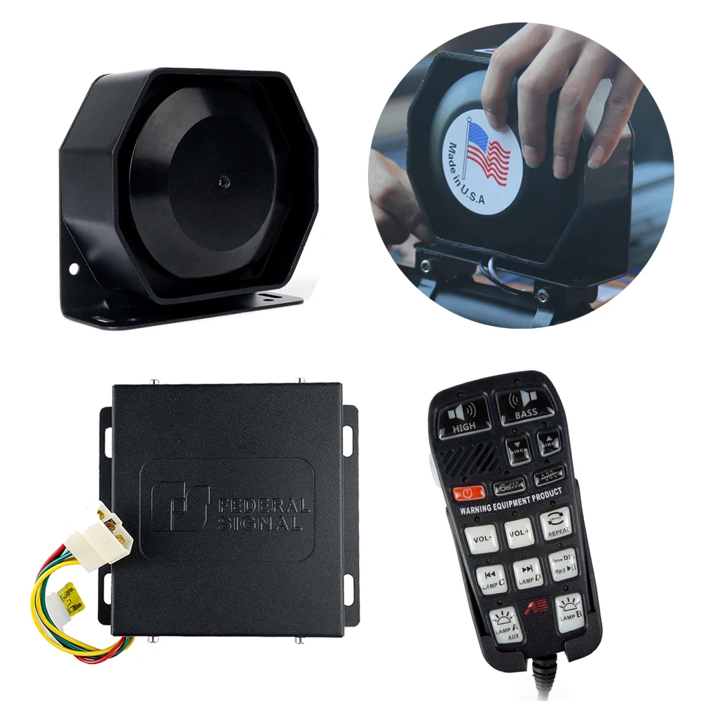 Vehicle Emergency Warning Horns Super Loud Alarm Siren 200W Sound Tone