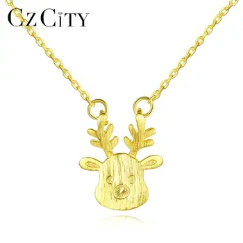 

CZCITY 100% 925 Sterling Silver Lovely Animal Pendant Necklaces for Women Female Brushed Jewelry Gift for Mother&Children SN0134
