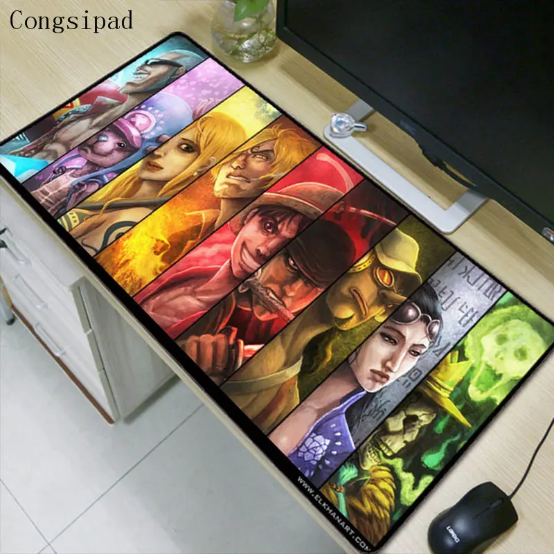 Congsipad Free Shipping One Piece Anime Gaming Mousepad 900*400*3mm DIY XL Large Speed Rubber Mouse Pad Gamer with Edge Locking