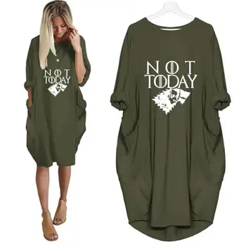 

Dress NOT TODAY Letters Print Pocket Dress Clothing Vestidos Women Maxi Ukraine Boho