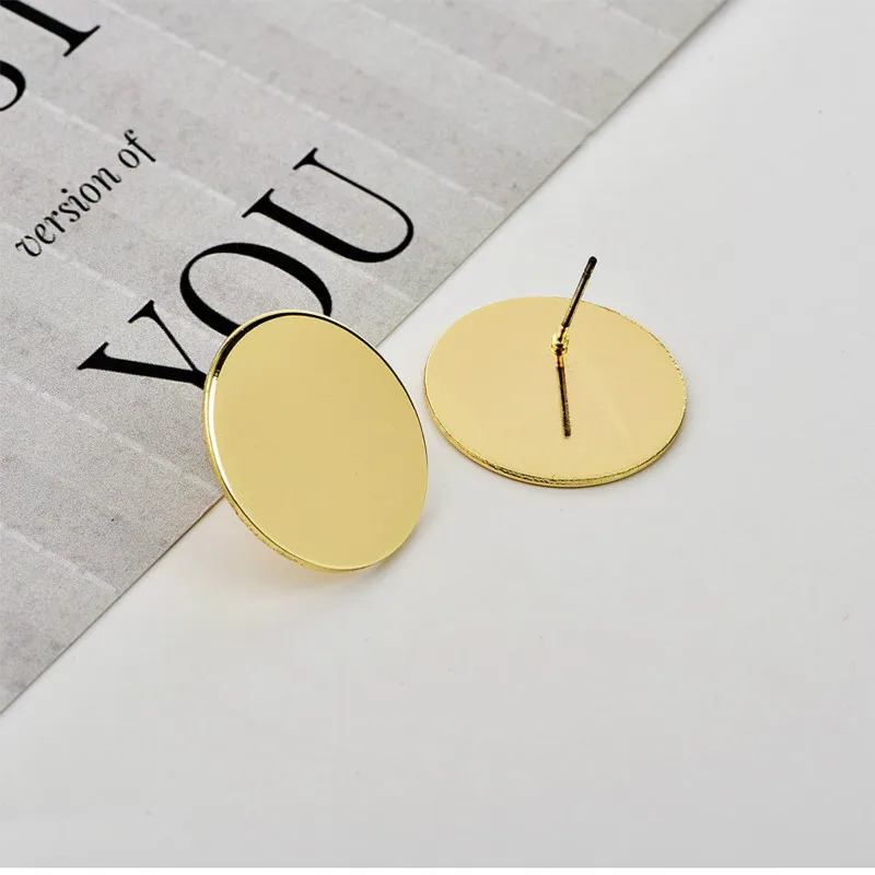 Круглые модные массивные серьги монета золотого цвета геометрические серьги-гвоздики для женщин винтажные серьги современные Панк ювелирные изделия