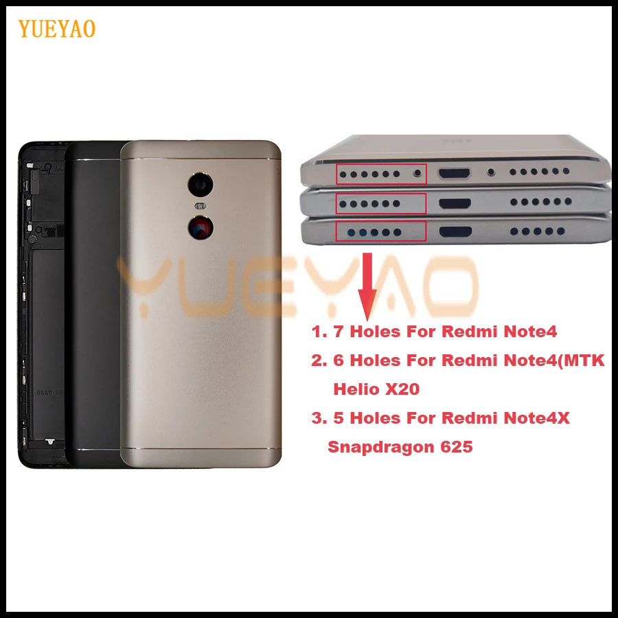 

MTK Helio X20 Back Cover For Xiaomi Redmi Note 4 Battery Back Cover Case Redmi Note 4 Global for Xiaomi Redmi Note 4X Housing