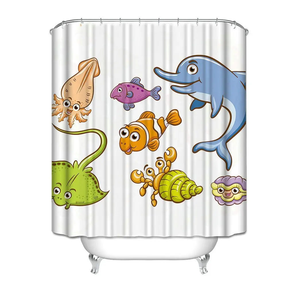 WARM TOUR Funny Shower Curtain Waterproof Polyester Bath Curtain