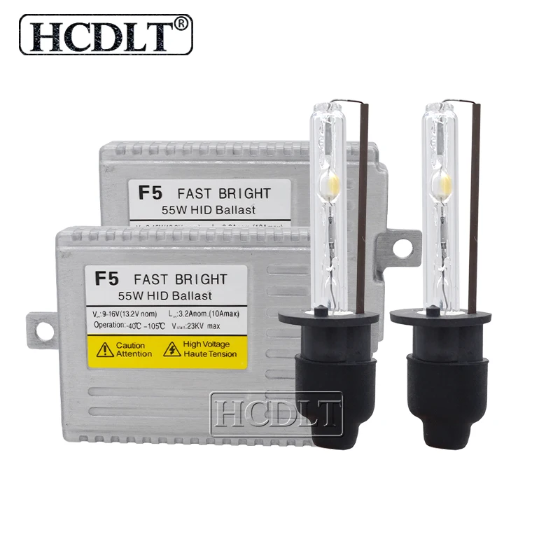 Комплект ксеноновых фар HCDLT 12 В 55 Вт H7 H1 H3 H11 HB3 9005 9006 комплект HID 6000K 4300K 5000K AC F5
