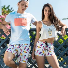 WD889 леденец печати купальники для мужчин и женщин купальный костюм Sunga летний медовый отдых пары пляжные плавки боксеры короткие трусы шорты