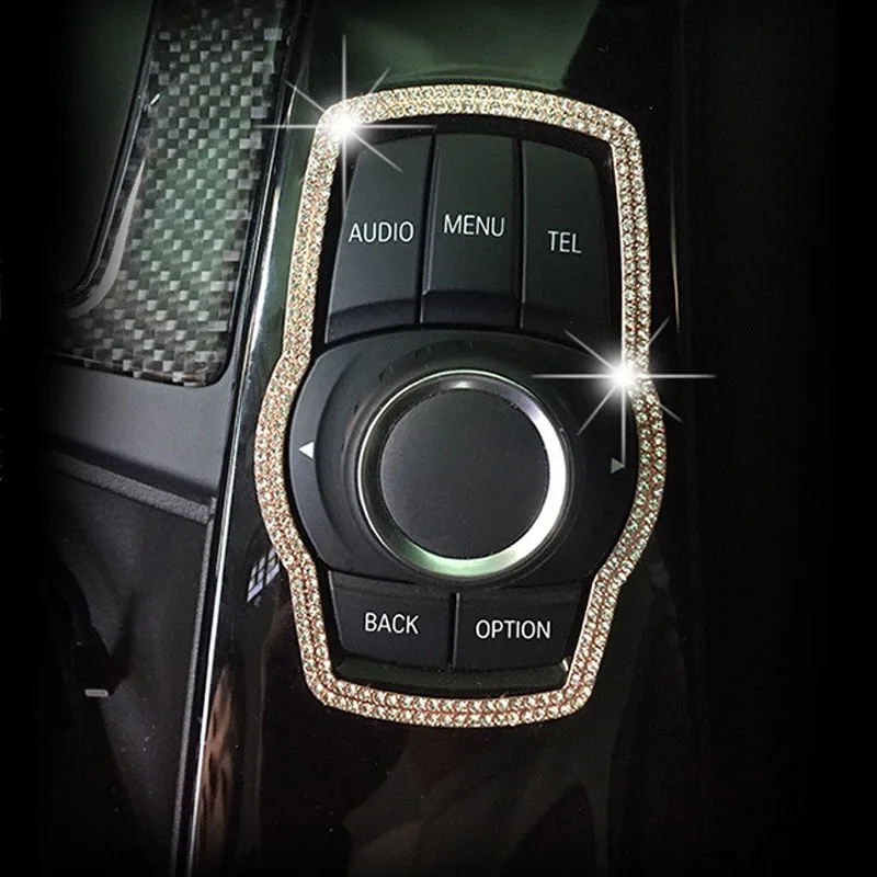 

Car styling Auto car adornment crystal Multimedia Button Decoration Stickes for BMW 1 3 5 Series 3GT 5GT X3 X5 Car Accessories